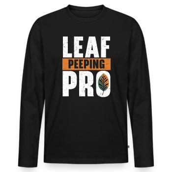 Leaf Peeping Autumn Leaf Peeper Fall Foliage - Men's Premium Organic Long Sleeve Shirt - black - Front - Nico (187cm)