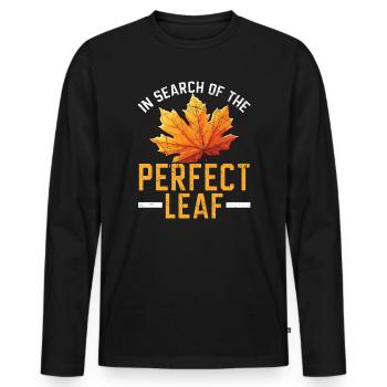 Leaf Peeping Autumn Leaf Peeper Fall Foliage - Men's Premium Organic Long Sleeve Shirt - black - Front - Nico (187cm)