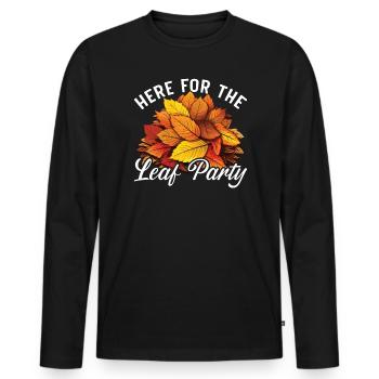 Leaf Peeping Autumn Leaf Peeper Fall Foliage - Men's Premium Organic Long Sleeve Shirt - black - Front - Nico (187cm)