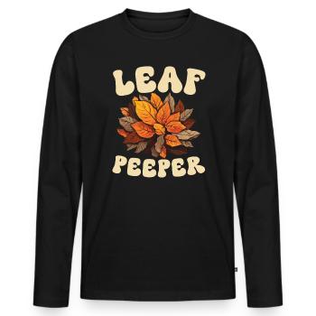 Leaf Peeping Autumn Leaf Peeper Fall Foliage - Men's Premium Organic Long Sleeve Shirt - black - Front - Nico (187cm)