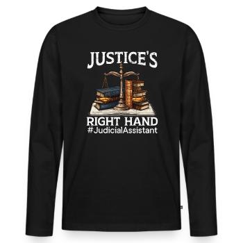 Richterlicher Assistent Job Recht Richter im Gerichtssaal - Männer Premium Bio Langarmshirt - Schwarz - Vorne - Nico (187cm)
