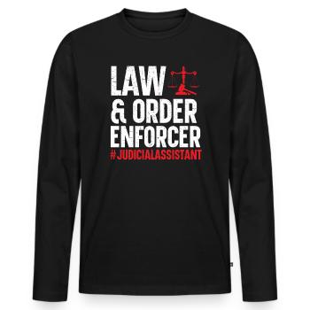Juristischer Assistent Job Recht Richter im Gerichtssaal - Männer Premium Bio Langarmshirt - Schwarz - Vorne - Nico (187cm)