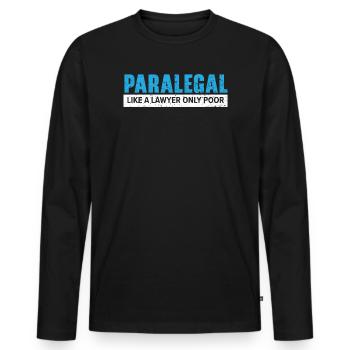 Juristischer Assistent Job Recht Richter im Gerichtssaal - Männer Premium Bio Langarmshirt - Schwarz - Vorne - Nico (187cm)