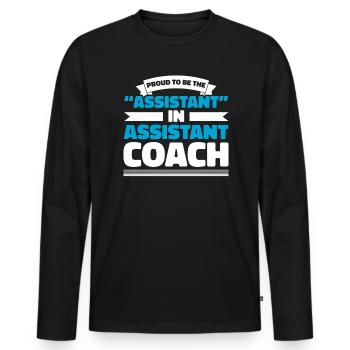 Assistant Coach Sport Trainer Team Coaching - Men's Premium Organic Long Sleeve Shirt - black - Front - Nico (187cm)