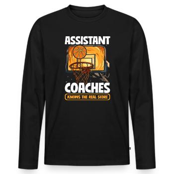 Assistant Coach Sport Trainer Team Coaching - Men's Premium Organic Long Sleeve Shirt - black - Front - Nico (187cm)