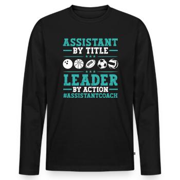 Assistant Coach Sport Trainer Team Coaching - Men's Premium Organic Long Sleeve Shirt - black - Front - Nico (187cm)