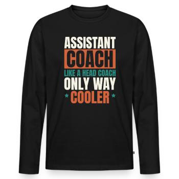 Assistant Coach Sport Trainer Team Coaching - Men's Premium Organic Long Sleeve Shirt - black - Front - Nico (187cm)