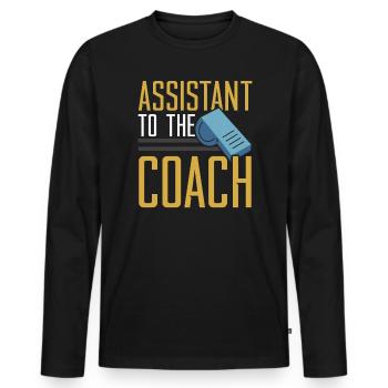 Assistant Coach Sport Trainer Team Coaching - Men's Premium Organic Long Sleeve Shirt - black - Front - Nico (187cm)