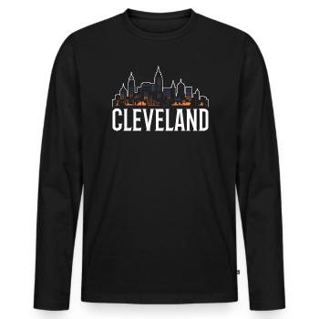 Cleveland State Ohio USA America United States - Men's Premium Organic Long Sleeve Shirt - black - Front - Nico (187cm)