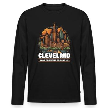Cleveland State Ohio USA America United States - Men's Premium Organic Long Sleeve Shirt - black - Front - Nico (187cm)