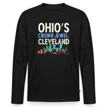 Cleveland State Ohio USA America United States - Men's Premium Organic Long Sleeve Shirt - black - Front - Nico (187cm)