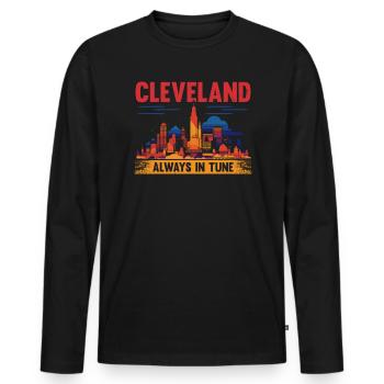 État de Cleveland, Ohio, États-Unis, États-Unis - T-shirt manches longues Premium bio Homme - noir - Devant - Nico (187cm)