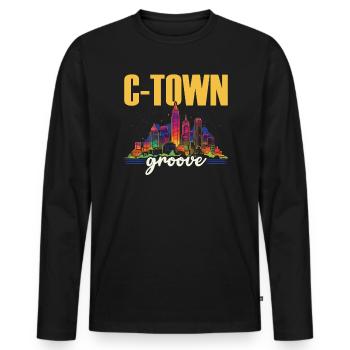 Bundesstaat Cleveland, Ohio, USA, Amerika, Vereinigte Staaten - Männer Premium Bio Langarmshirt - Schwarz - Vorne - Nico (187cm)