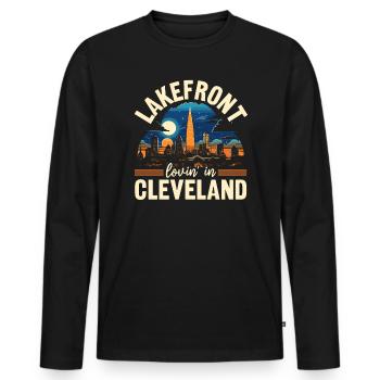 État de Cleveland, Ohio, États-Unis, États-Unis - T-shirt manches longues Premium bio Homme - noir - Devant - Nico (187cm)