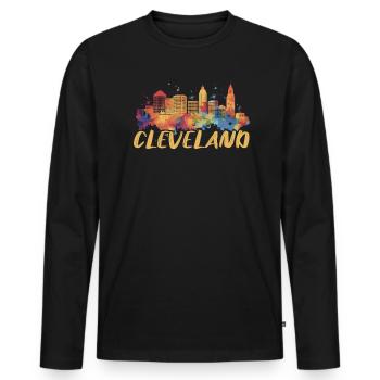 Cleveland State Ohio USA America United States - Men's Premium Organic Long Sleeve Shirt - black - Front - Nico (187cm)