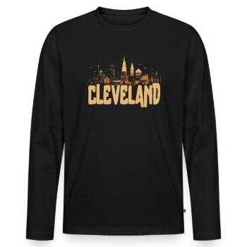 Cleveland State Ohio USA America United States - Men's Premium Organic Long Sleeve Shirt - black - Front - Nico (187cm)