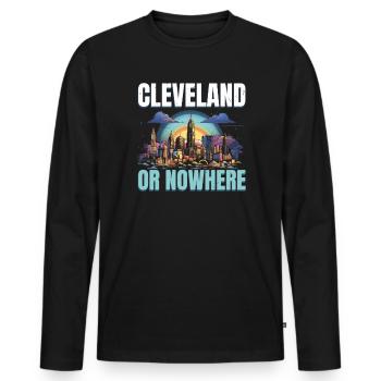 Cleveland State Ohio USA America United States - Men's Premium Organic Long Sleeve Shirt - black - Front - Nico (187cm)