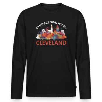 Cleveland State Ohio USA America United States - Men's Premium Organic Long Sleeve Shirt - black - Front - Nico (187cm)