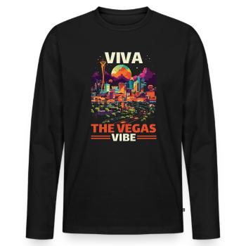 Las Vegas State Nevada USA America United States - Men's Premium Organic Long Sleeve Shirt - black - Front - Nico (187cm)