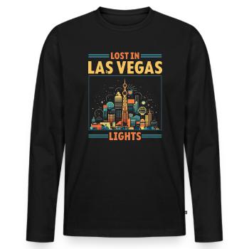 Bundesstaat Las Vegas, Nevada, USA, Amerika, Vereinigte Staaten - Männer Premium Bio Langarmshirt - Schwarz - Vorne - Nico (187cm)