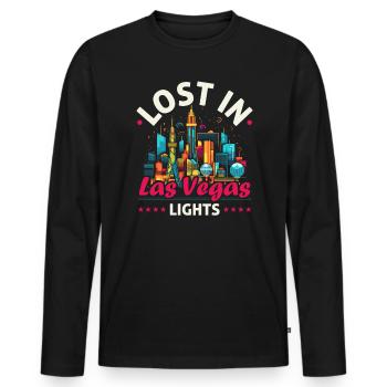Bundesstaat Las Vegas, Nevada, USA, Amerika, Vereinigte Staaten - Männer Premium Bio Langarmshirt - Schwarz - Vorne - Nico (187cm)