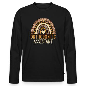 Emploi d’assistant orthodontique Dentiste dentaire - T-shirt manches longues Premium bio Homme - noir - Devant - Nico (187cm)