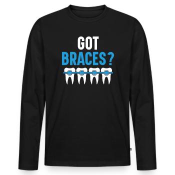 Emploi d’assistant orthodontique Dentiste dentaire - T-shirt manches longues Premium bio Homme - noir - Devant - Nico (187cm)