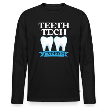 Orthodontic Assistant Job Dental Teeth Dentist - Men's Premium Organic Long Sleeve Shirt - black - Front - Nico (187cm)