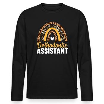 Emploi d’assistant orthodontique Dentiste dentaire - T-shirt manches longues Premium bio Homme - noir - Devant - Nico (187cm)
