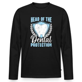 Emploi d’assistant orthodontique Dentiste dentaire - T-shirt manches longues Premium bio Homme - noir - Devant - Nico (187cm)