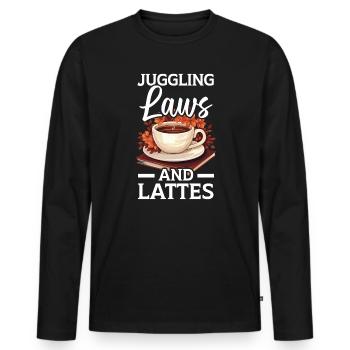 Assistante juridique Profession d’étudiante en droit Parajuriste - T-shirt manches longues Premium bio Homme - noir - Devant - Nico (187cm)