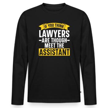 Assistante juridique Profession d’étudiante en droit Parajuriste - T-shirt manches longues Premium bio Homme - noir - Devant - Nico (187cm)