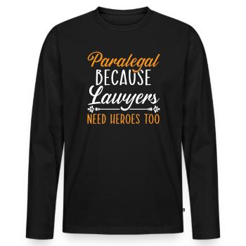 Legal Assistant Law Student Profession Paralegal - Men's Premium Organic Long Sleeve Shirt - black - Front - Nico (187cm)