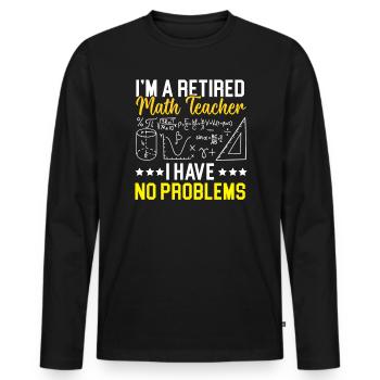 Retired Math Teacher Mathematics Retirement - Men's Premium Organic Long Sleeve Shirt - black - Front - Nico (187cm)