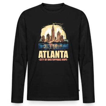 Atlanta City, Géorgie, États-Unis, États-Unis, États-Unis - T-shirt manches longues Premium bio Homme - noir - Devant - Nico (187cm)