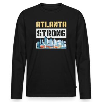 Atlanta City, Georgia, USA, Amerika, Vereinigte Staaten - Männer Premium Bio Langarmshirt - Schwarz - Vorne - Nico (187cm)