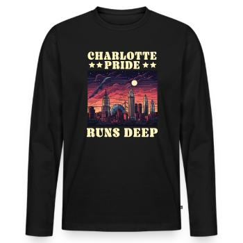 Charlotte, North Carolina, USA, Amerika, Vereinigte Staaten - Männer Premium Bio Langarmshirt - Schwarz - Vorne - Nico (187cm)