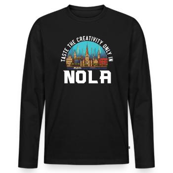 La Nouvelle-Orléans, Louisiane, États-Unis, États-Unis - T-shirt manches longues Premium bio Homme - noir - Devant - Nico (187cm)