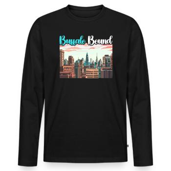 Buffalo City, New York, États-Unis, États-Unis, États-Unis - T-shirt manches longues Premium bio Homme - noir - Devant - Nico (187cm)