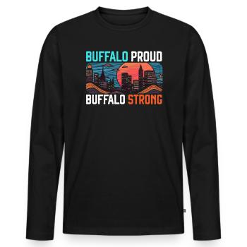 Buffalo City, New York, États-Unis, États-Unis, États-Unis - T-shirt manches longues Premium bio Homme - noir - Devant - Nico (187cm)