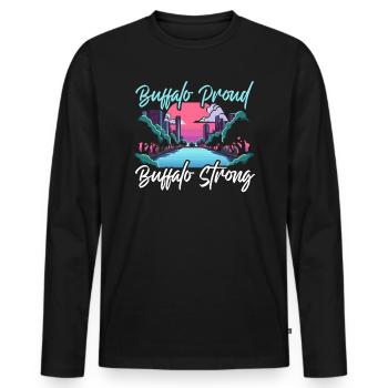 Buffalo City, New York, États-Unis, États-Unis, États-Unis - T-shirt manches longues Premium bio Homme - noir - Devant - Nico (187cm)