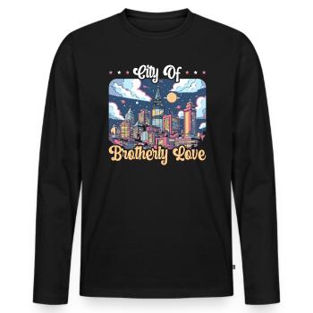 Philadelphia City, Pennsylvanie, États-Unis, États-Unis - T-shirt manches longues Premium bio Homme - noir - Devant - Nico (187cm)