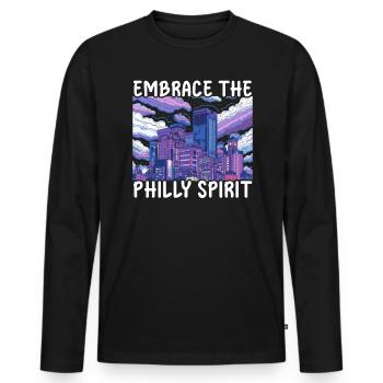 Philadelphia City, Pennsylvanie, États-Unis, États-Unis - T-shirt manches longues Premium bio Homme - noir - Devant - Nico (187cm)