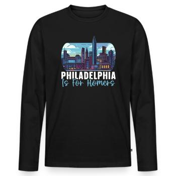 Philadelphia City Pennsylvania USA United States - Men's Premium Organic Long Sleeve Shirt - black - Front - Nico (187cm)