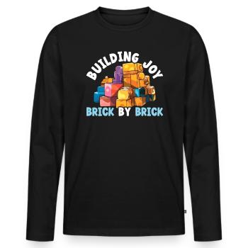 Master Builder Bricks Blocks Play Building Blocks - Men's Premium Organic Long Sleeve Shirt - black - Front - Nico (187cm)