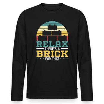 Master Builder Bricks Blocks Play Building Blocks - Men's Premium Organic Long Sleeve Shirt - black - Front - Nico (187cm)