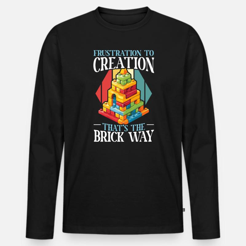 Master Builder Bricks Blöcke Spielbausteine Männer Premium Bio Langarmshirt