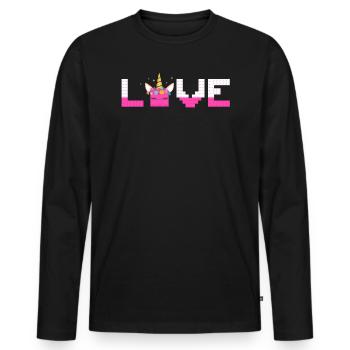 Master Builder Bricks Blocks Play Building Blocks - Men's Premium Organic Long Sleeve Shirt - black - Front - Nico (187cm)