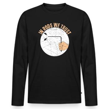 Dowsing Divining Water Witching Dowser - Men's Premium Organic Long Sleeve Shirt - black - Front - Nico (187cm)