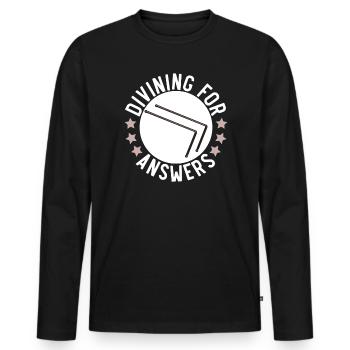 Dowsing Divining Water Witching Dowser - Men's Premium Organic Long Sleeve Shirt - black - Front - Nico (187cm)